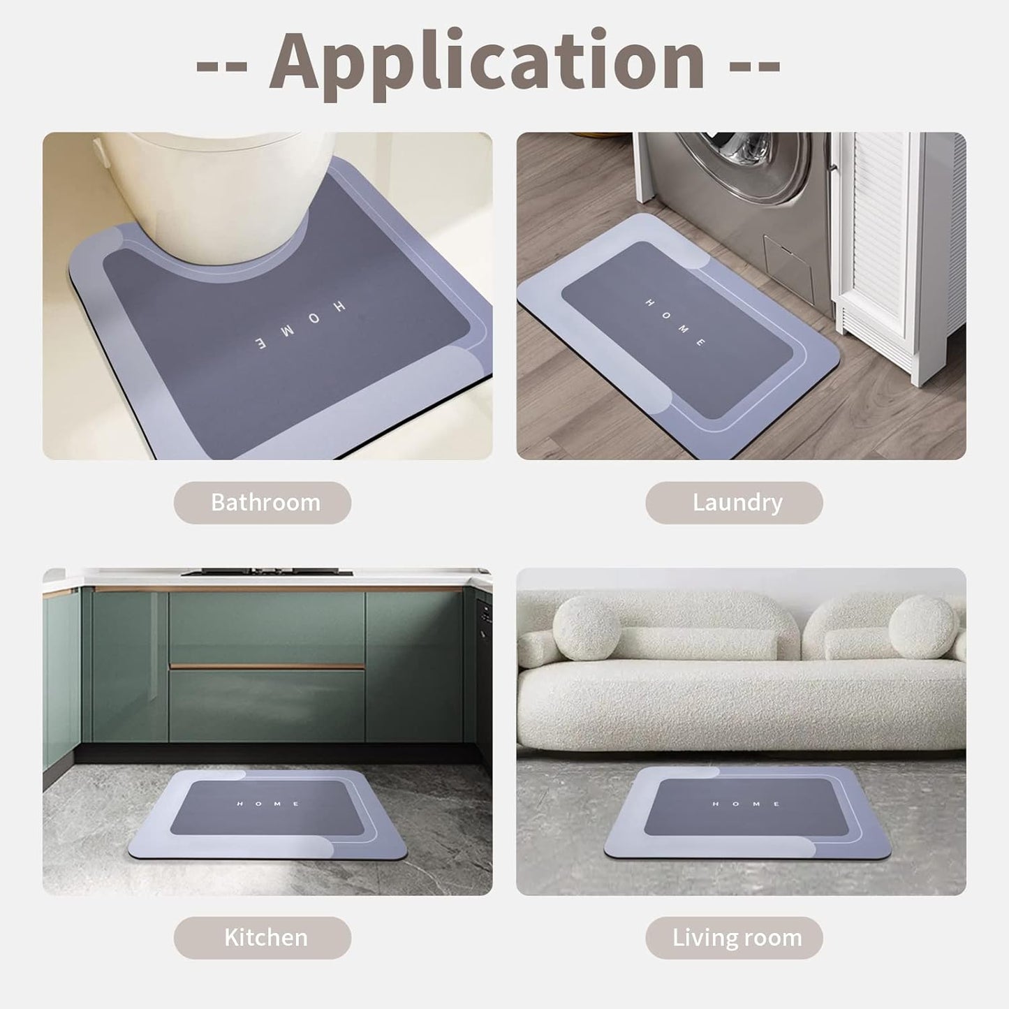 Set de 2 Tapetes de Baño Antideslizantes