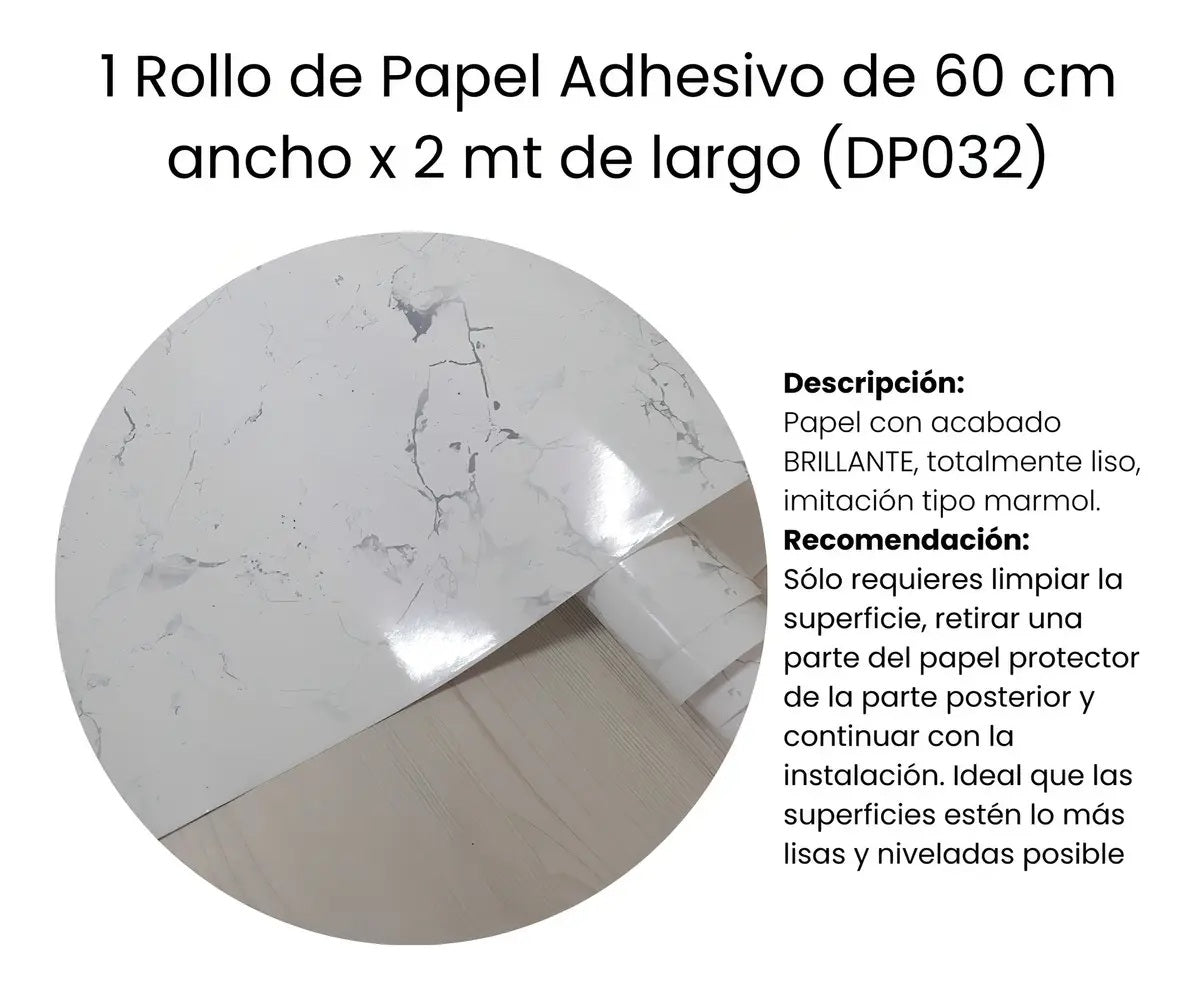 Papel Adhesivo Tipo Mármol 60cm x 2metros